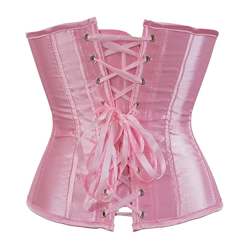 Korsett Drag Satin (Rosa)