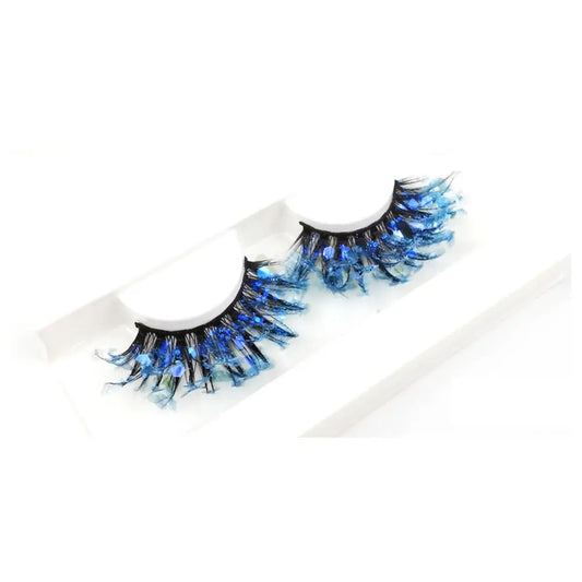 Künstliche Wimpern Queen Sequins (Blau)