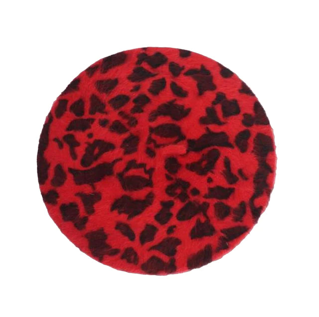Baskenmütze Queen Leopard (Rot)