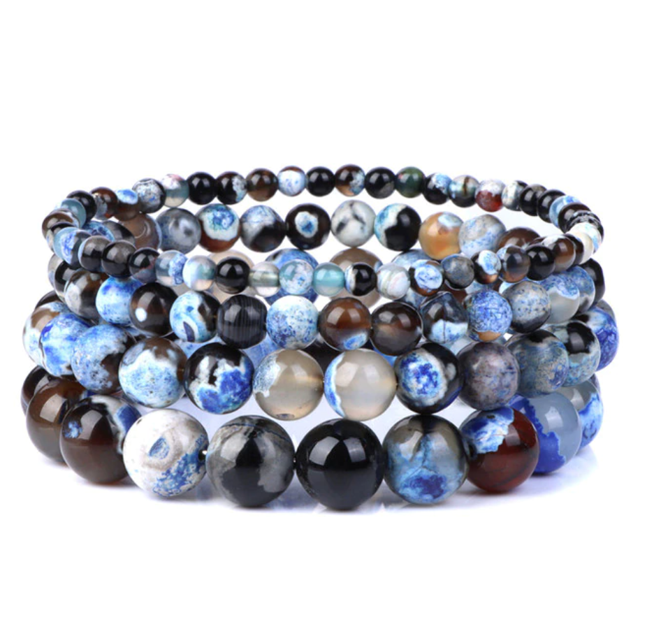 Armband Queen Feuer Achat (Blau)