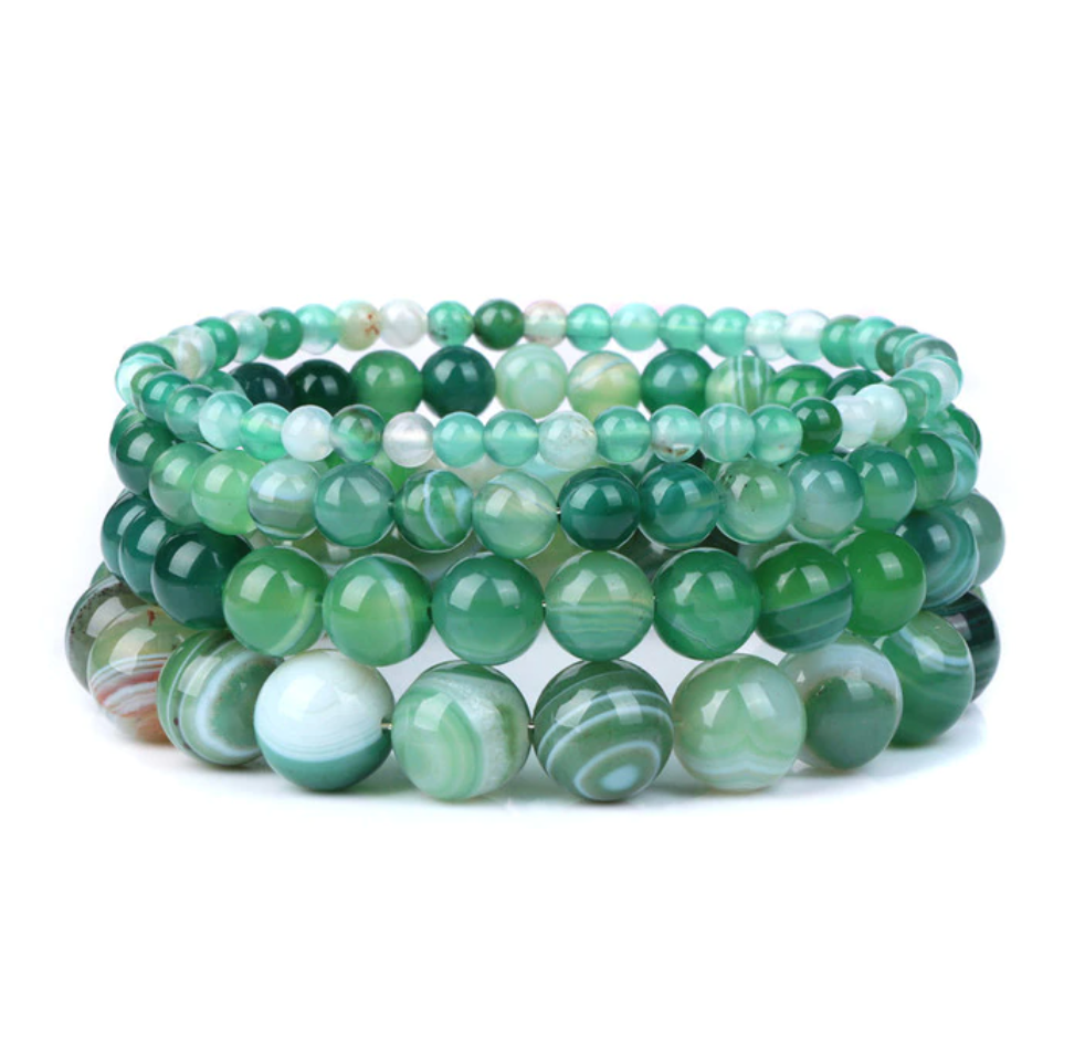 Armband Queen Gestreifter Achat (Grün)