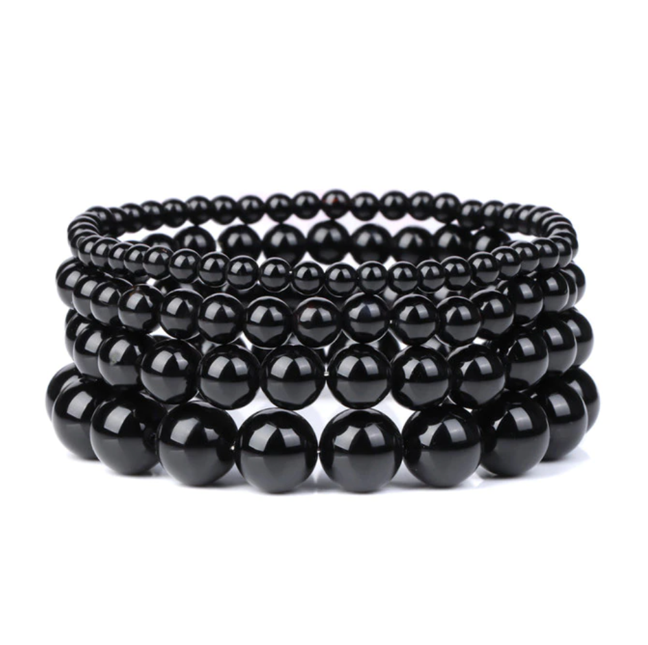 Armband Queen Achat (Schwarz)