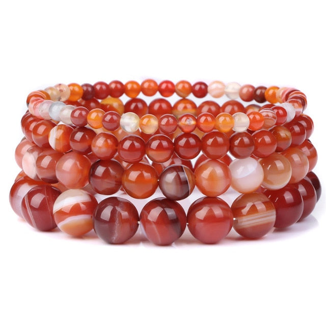 Armband Queen Gestreifter Achat (Rot)