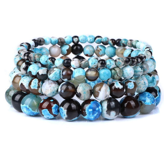 Armband Queen Feuer Achat (Hellblau)