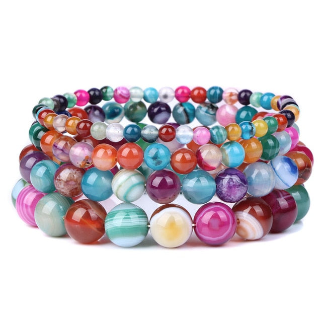 Armband Queen Gestreifter Achat (Mehrfarbig)