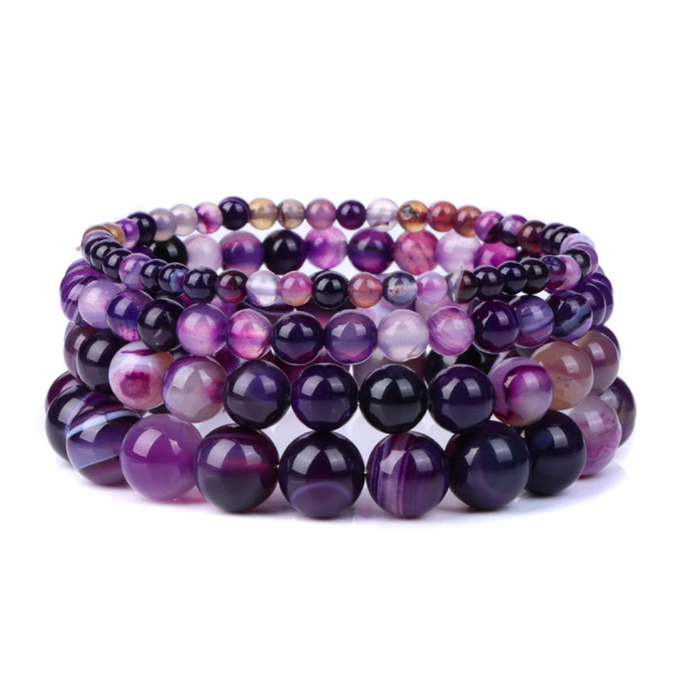 Armband Queen Gestreifter Achat (Violett)