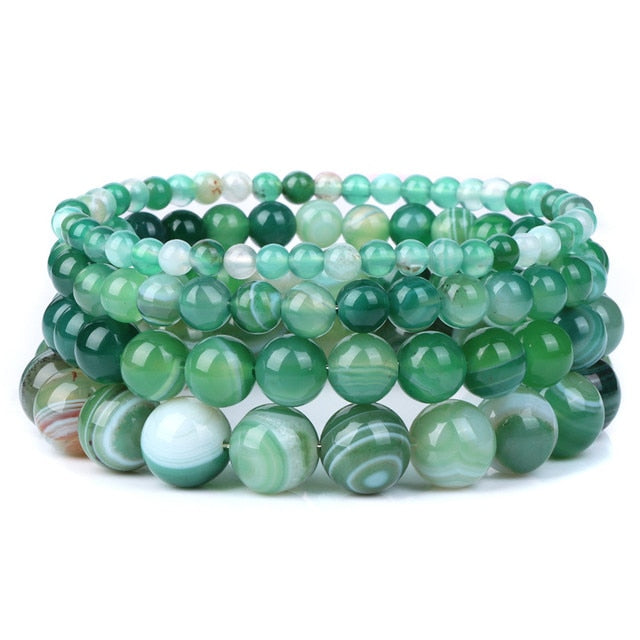 Armband Queen Gestreifter Achat (Grün)