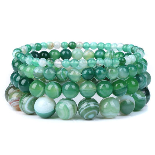 Armband Queen Gestreifter Achat (Grün)