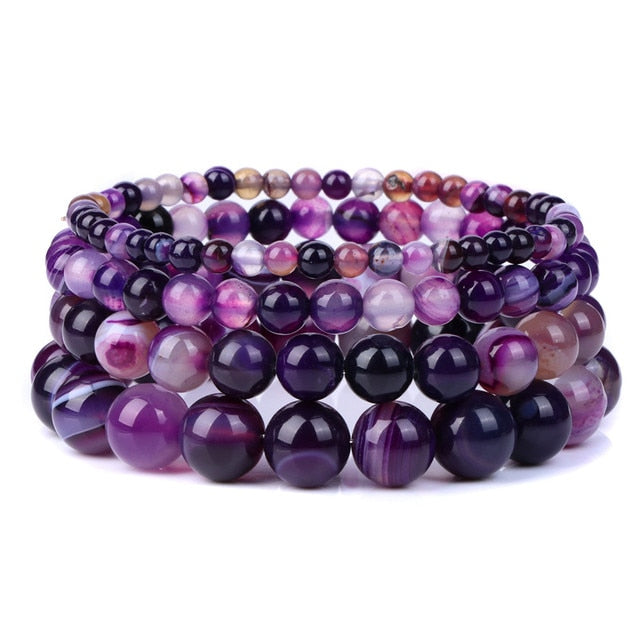 Armband Queen Gestreifter Achat (Violett)