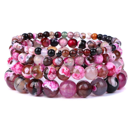 Armband Queen Feuer Achat (Fuchsie)