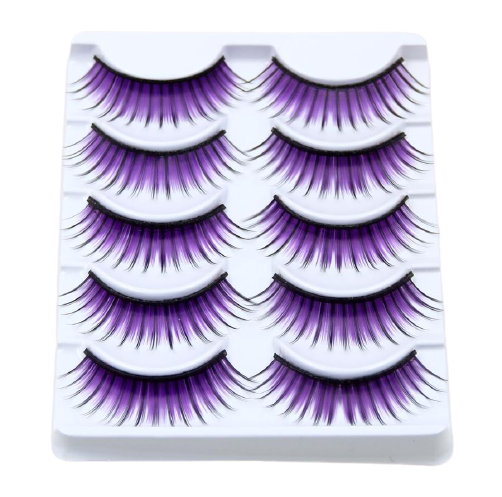 Künstliche Wimpern Drag Purple Rain (5 Paare)