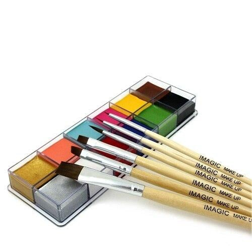 Set mit 6 Pinseln + 12 Farben Ölkörperfarbe (2 Varianten)