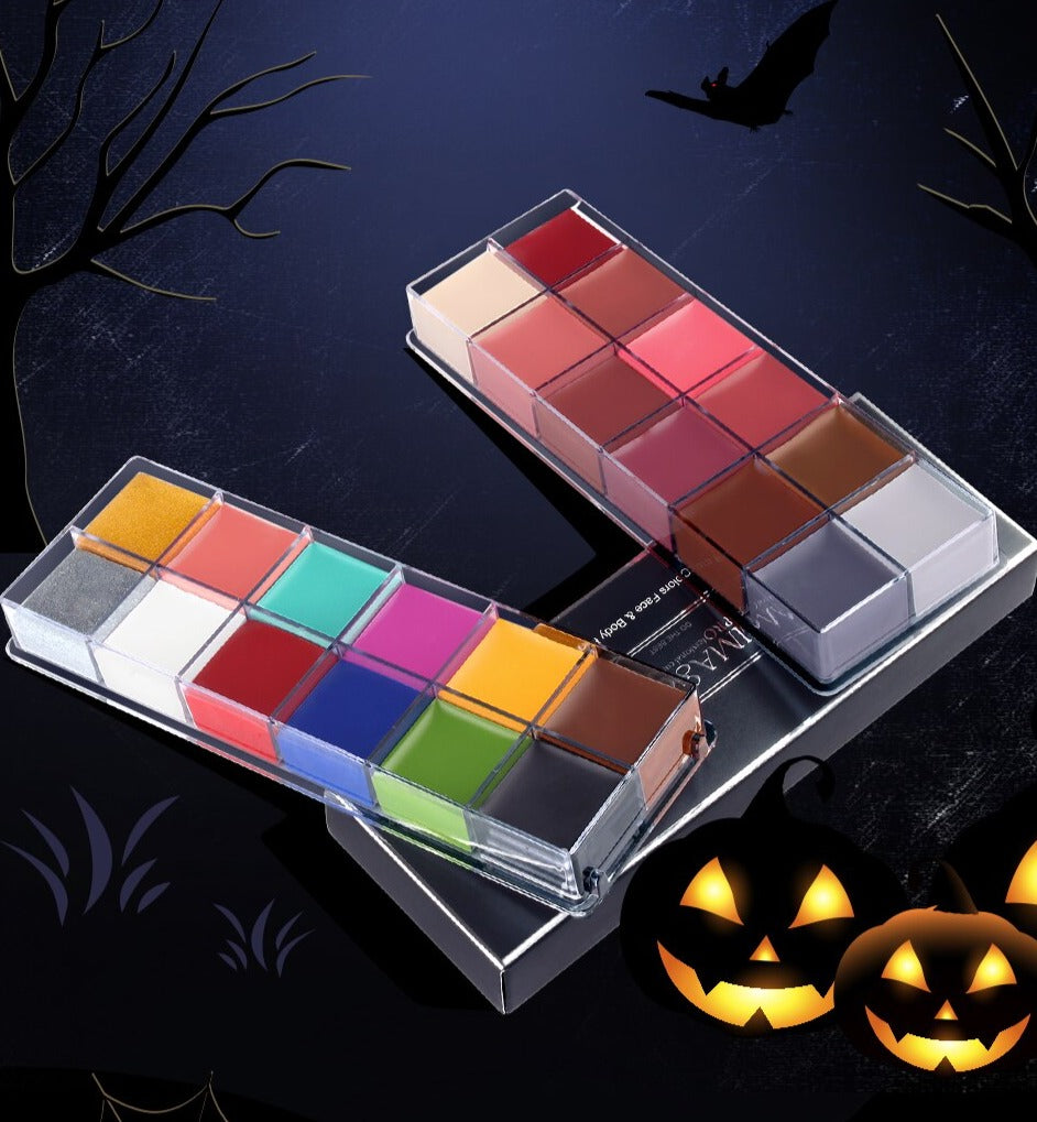 Set mit 6 Pinseln + 12 Farben Ölkörperfarbe (2 Varianten)