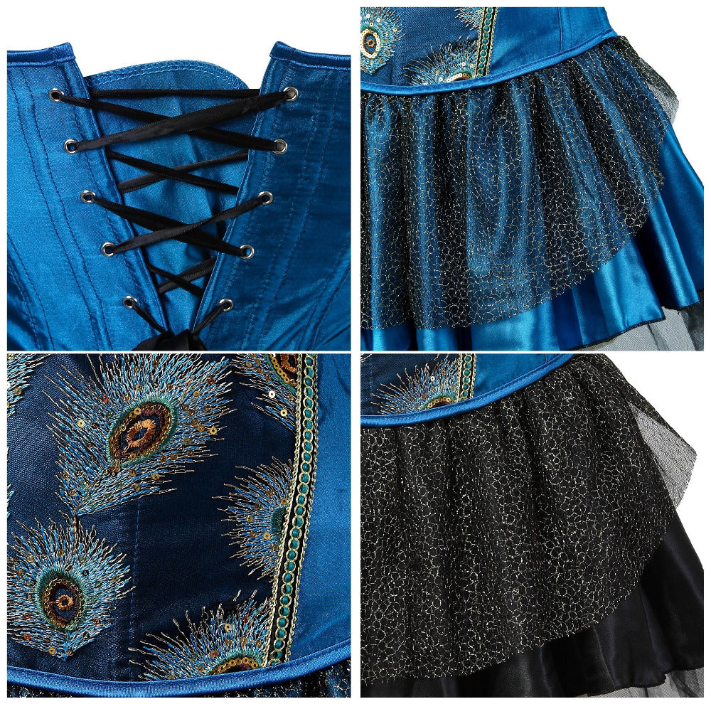 Korsettkleid Drag Peacock (4 Farben)