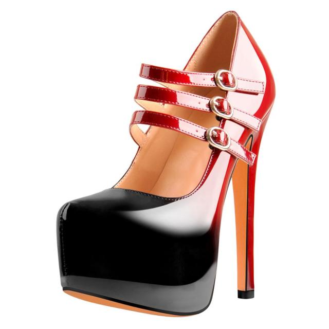 Pumps Queen Threnk (Schwarz und Rot)