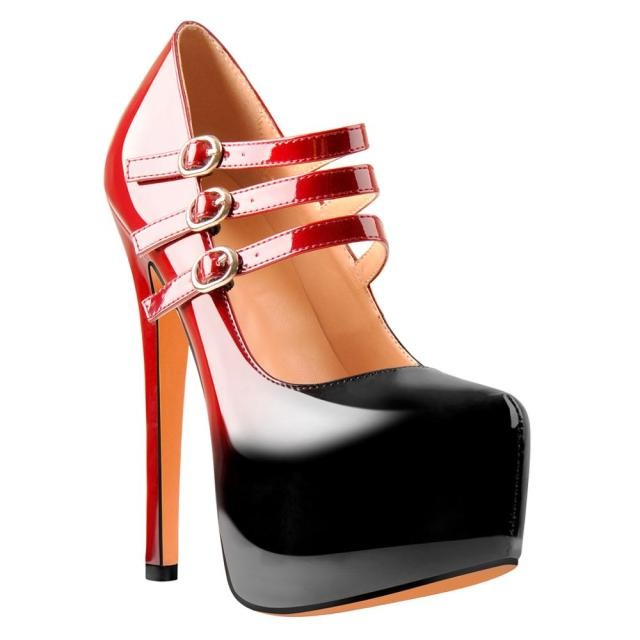 Pumps Queen Threnk (Schwarz und Rot)