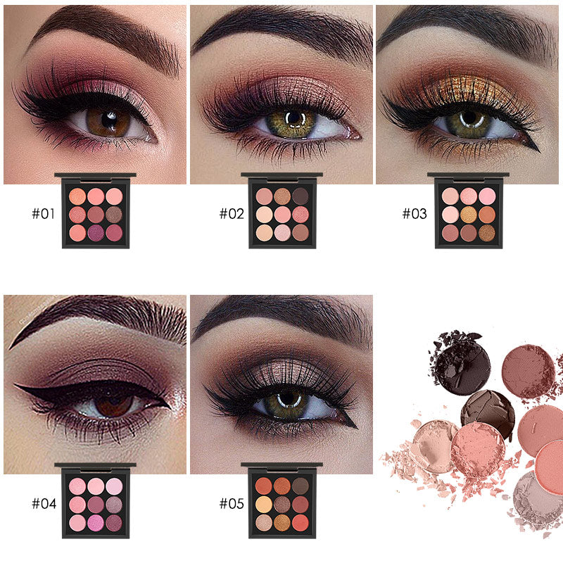 Professionelle Lidschatten-Palette 9 Farben (5 Varianten)