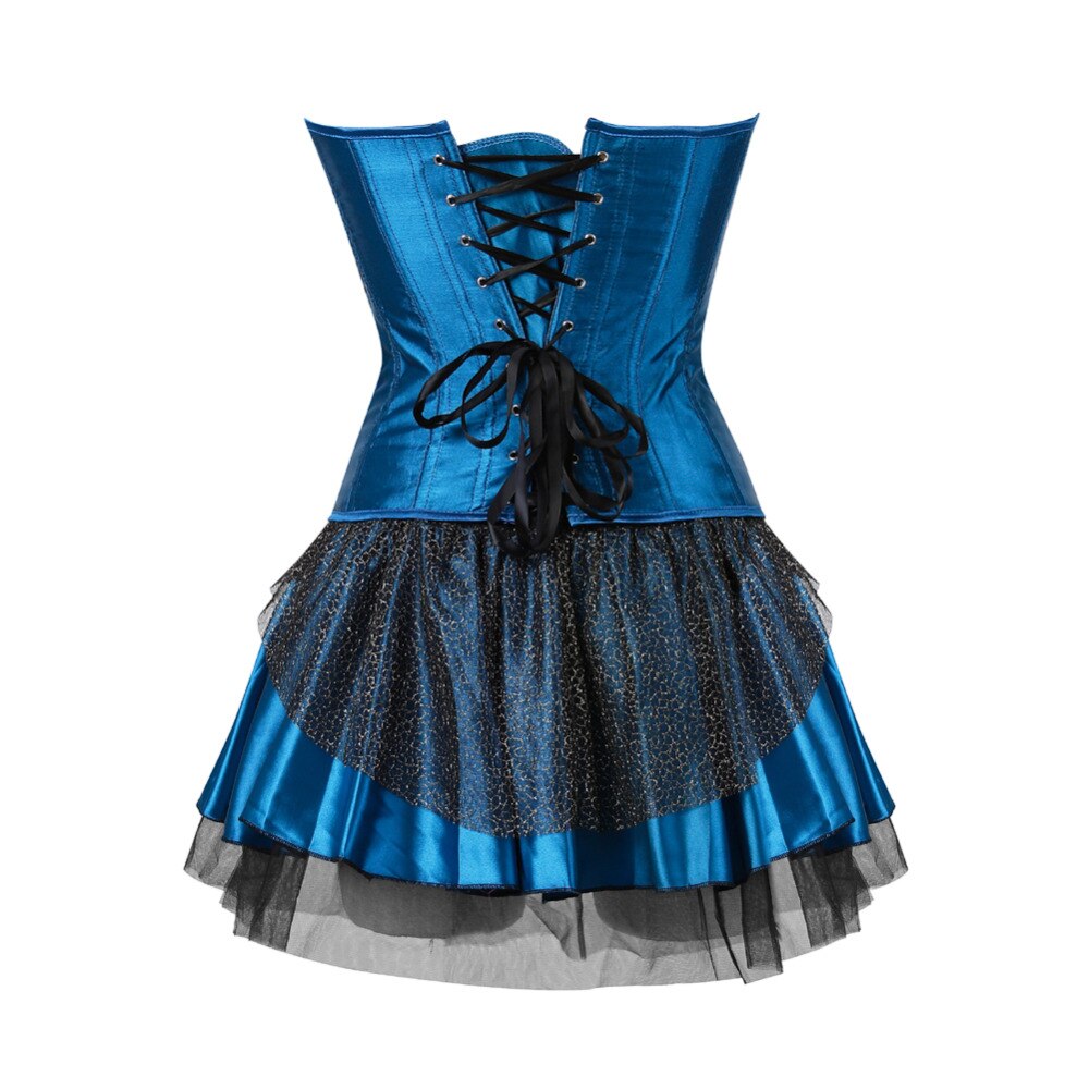 Korsettkleid Drag Peacock (Blaues Top / Blauer Rock)