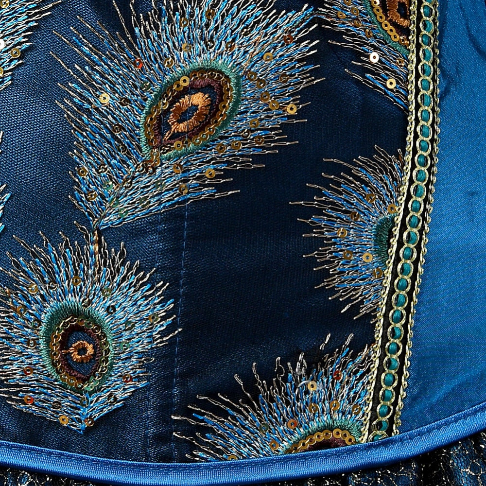 Korsett Drag Peacock (Blau)