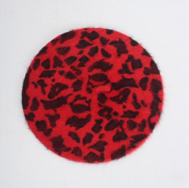 Baskenmütze Queen Leopard (Rot)