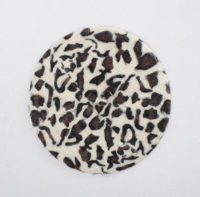 Baskenmütze Queen Leopard (Weiß)