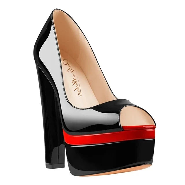 Pumps Queen Quina (Schwarz und Rot)