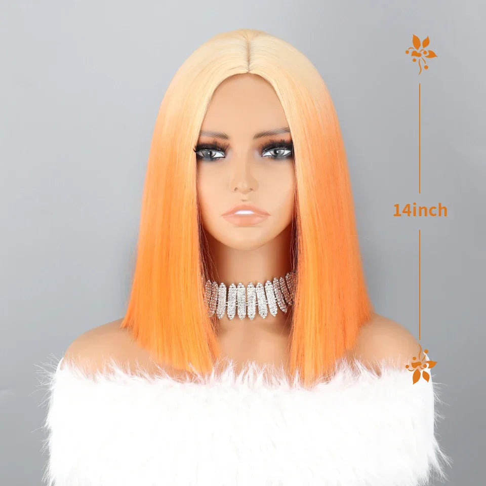 Perücke Queen Thersa (Orange und blond)