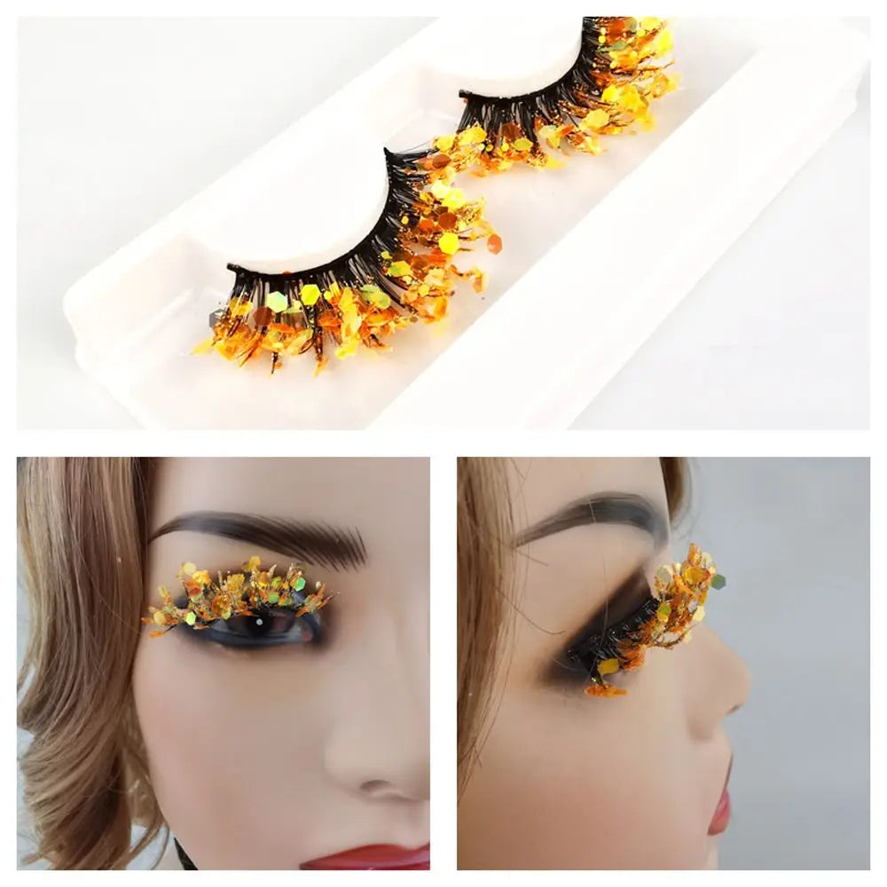 Künstliche Wimpern Queen Sequins (Gold)