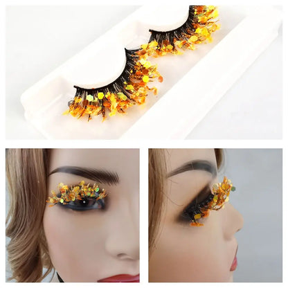 Künstliche Wimpern Queen Sequins (Gold)