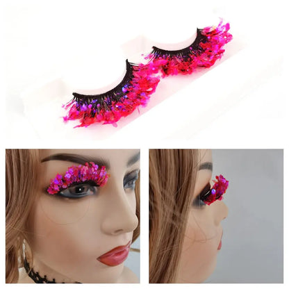 Künstliche Wimpern Queen Sequins (Fuchsie)