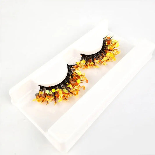Künstliche Wimpern Queen Sequins (Gold)