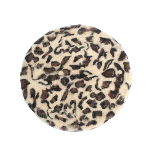 Baskenmütze Queen Leopard (Beige)