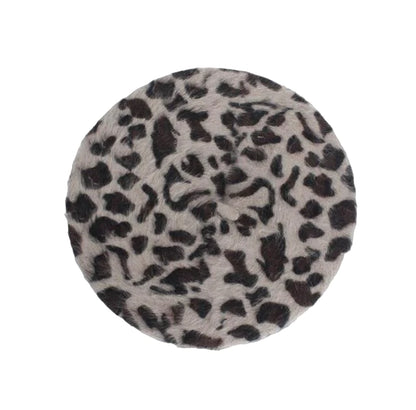 Baskenmütze Queen Leopard (Dunkelgrau)