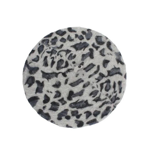 Baskenmütze Queen Leopard (Grau)