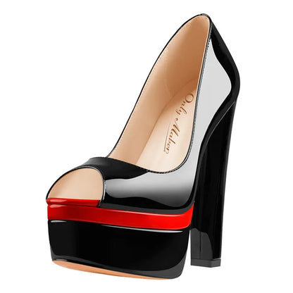 Pumps Queen Quina (Schwarz und Rot)