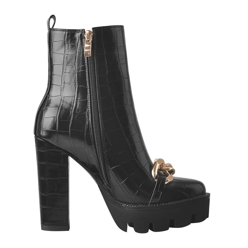 Stiefel Queen Chainy (Schwarz)