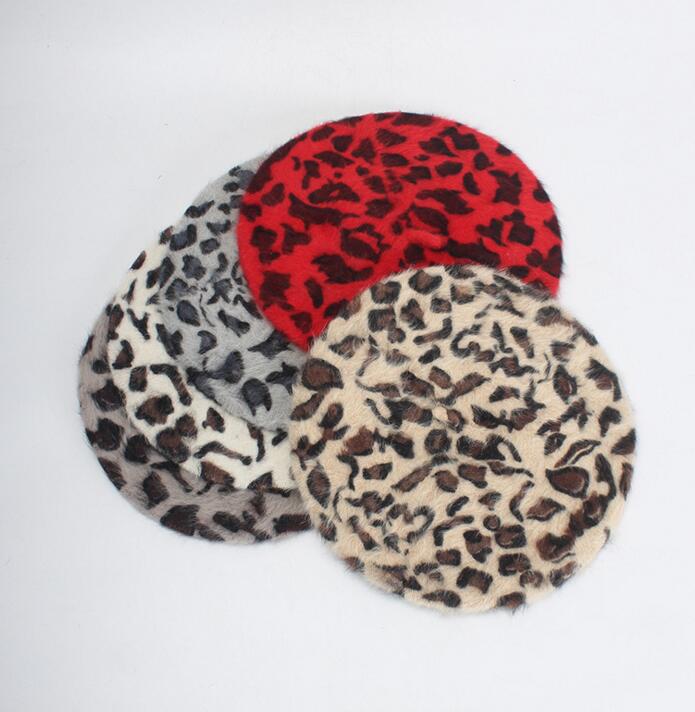 Baskenmütze Queen Leopard (Rot)