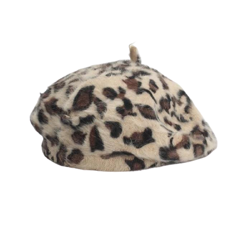 Baskenmütze Queen Leopard (Beige)