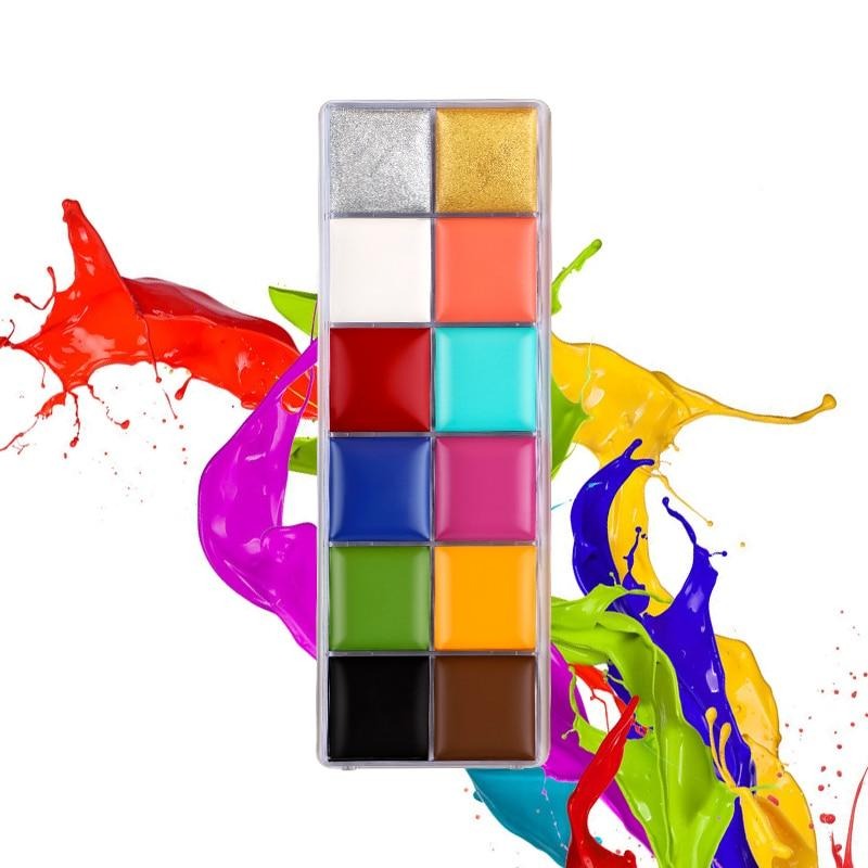 Set mit 6 Pinseln + 12 Farben Ölkörperfarbe (2 Varianten)