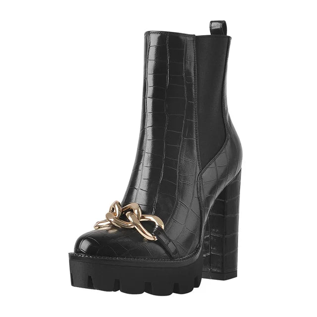 Stiefel Queen Chainy (Schwarz)